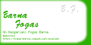 barna fogas business card